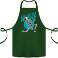 Rock & Roll Forever Air Guitar Skeleton Skull Cotton Apron 100% Organic Forest Green