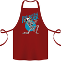 Rock & Roll Forever Air Guitar Skeleton Skull Cotton Apron 100% Organic Maroon