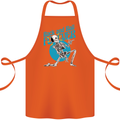 Rock & Roll Forever Air Guitar Skeleton Skull Cotton Apron 100% Organic Orange