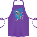 Rock & Roll Forever Air Guitar Skeleton Skull Cotton Apron 100% Organic Purple