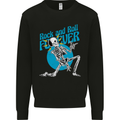 Rock & Roll Forever Air Guitar Skeleton Skull Kids Sweatshirt Jumper Black