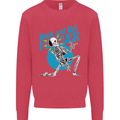 Rock & Roll Forever Air Guitar Skeleton Skull Kids Sweatshirt Jumper Heliconia