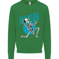 Rock & Roll Forever Air Guitar Skeleton Skull Kids Sweatshirt Jumper Irish Green