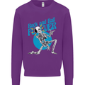 Rock & Roll Forever Air Guitar Skeleton Skull Kids Sweatshirt Jumper Purple