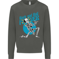 Rock & Roll Forever Air Guitar Skeleton Skull Kids Sweatshirt Jumper Storm Grey