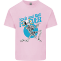 Rock & Roll Forever Air Guitar Skeleton Skull Kids T-Shirt Childrens Light Pink