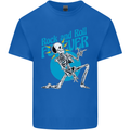 Rock & Roll Forever Air Guitar Skeleton Skull Kids T-Shirt Childrens Royal Blue