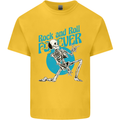 Rock & Roll Forever Air Guitar Skeleton Skull Kids T-Shirt Childrens Yellow