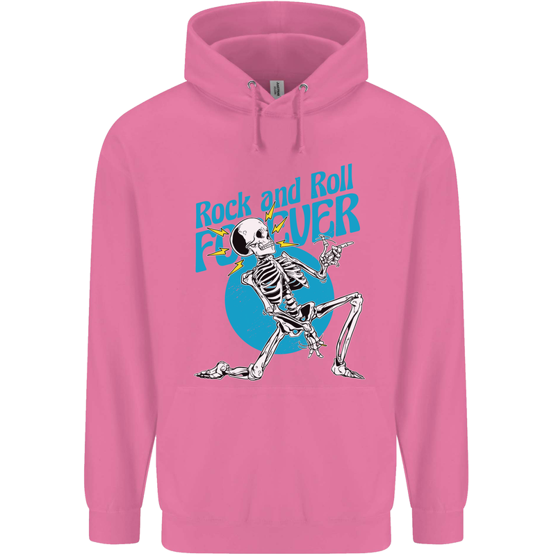 Rock & Roll Forever Air Guitar Skeleton Skull Mens 80% Cotton Hoodie Azelea