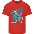 Rock & Roll Forever Air Guitar Skeleton Skull Mens Cotton T-Shirt Tee Top Red