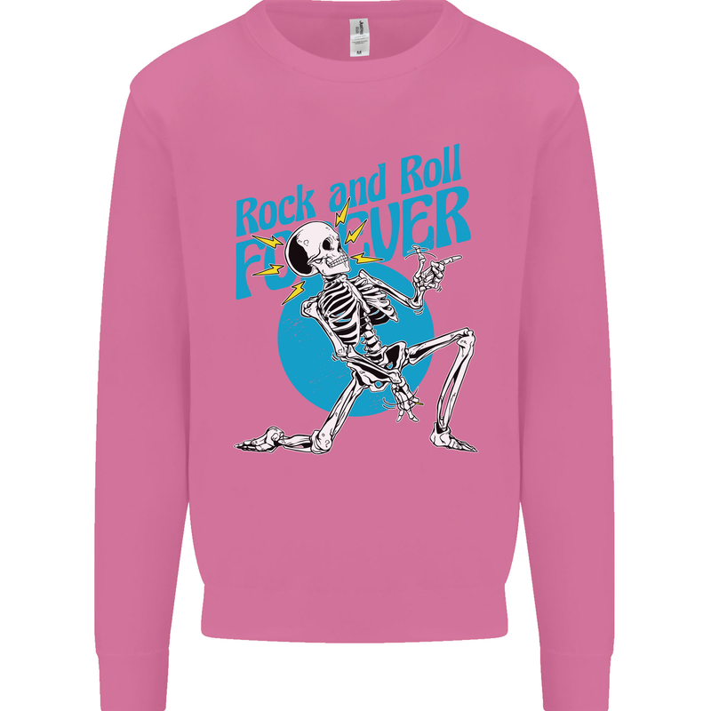 Rock & Roll Forever Air Guitar Skeleton Skull Mens Sweatshirt Jumper Azalea