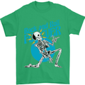 Rock & Roll Forever Air Guitar Skeleton Skull Mens T-Shirt 100% Cotton Irish Green