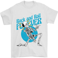 Rock & Roll Forever Air Guitar Skeleton Skull Mens T-Shirt 100% Cotton White