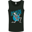 Rock & Roll Forever Air Guitar Skeleton Skull Mens Vest Tank Top Black
