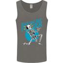 Rock & Roll Forever Air Guitar Skeleton Skull Mens Vest Tank Top Charcoal