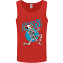 Rock & Roll Forever Air Guitar Skeleton Skull Mens Vest Tank Top Red