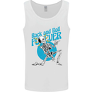 Rock & Roll Forever Air Guitar Skeleton Skull Mens Vest Tank Top White