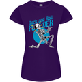 Rock & Roll Forever Air Guitar Skeleton Skull Womens Petite Cut T-Shirt Purple