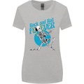 Rock & Roll Forever Air Guitar Skeleton Skull Womens Wider Cut T-Shirt Sports Grey