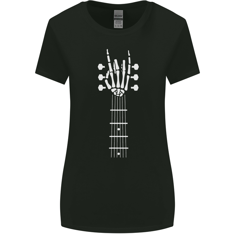 Rock & Roll Guitar Hand Guitarist Electric Womens Wider Cut T-Shirt Black