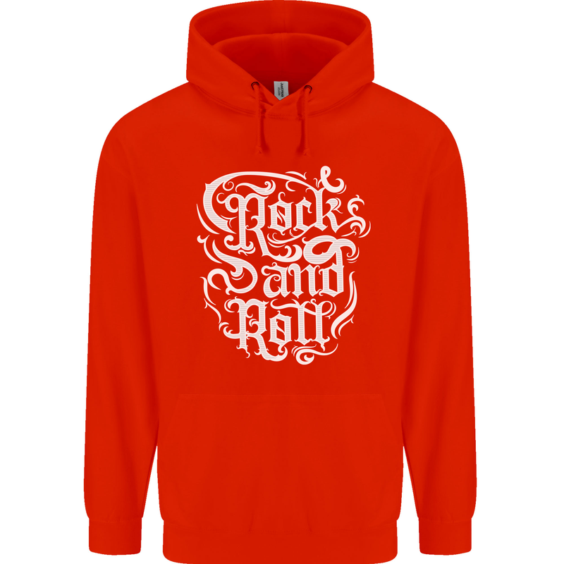 Rock and Roll Guitar Music Childrens Kids Hoodie Bright Red
