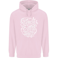 Rock and Roll Guitar Music Childrens Kids Hoodie Light Pink