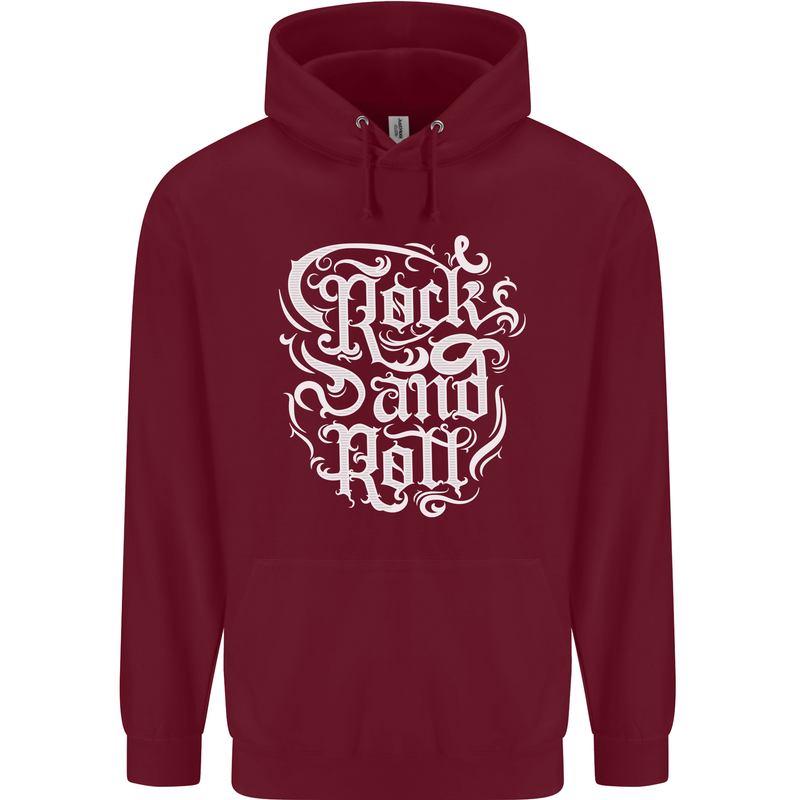 Rock and Roll Guitar Music Childrens Kids Hoodie Maroon