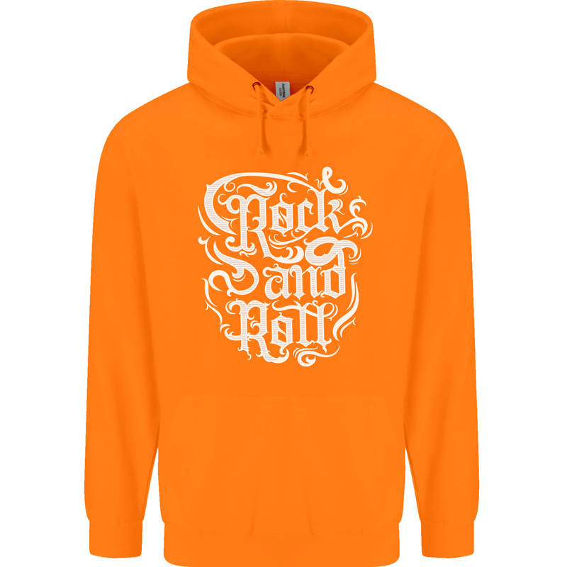 Rock and Roll Guitar Music Childrens Kids Hoodie Orange
