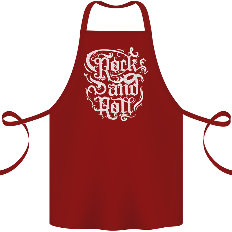 Rock and Roll Guitar Music Cotton Apron 100% Organic Maroon
