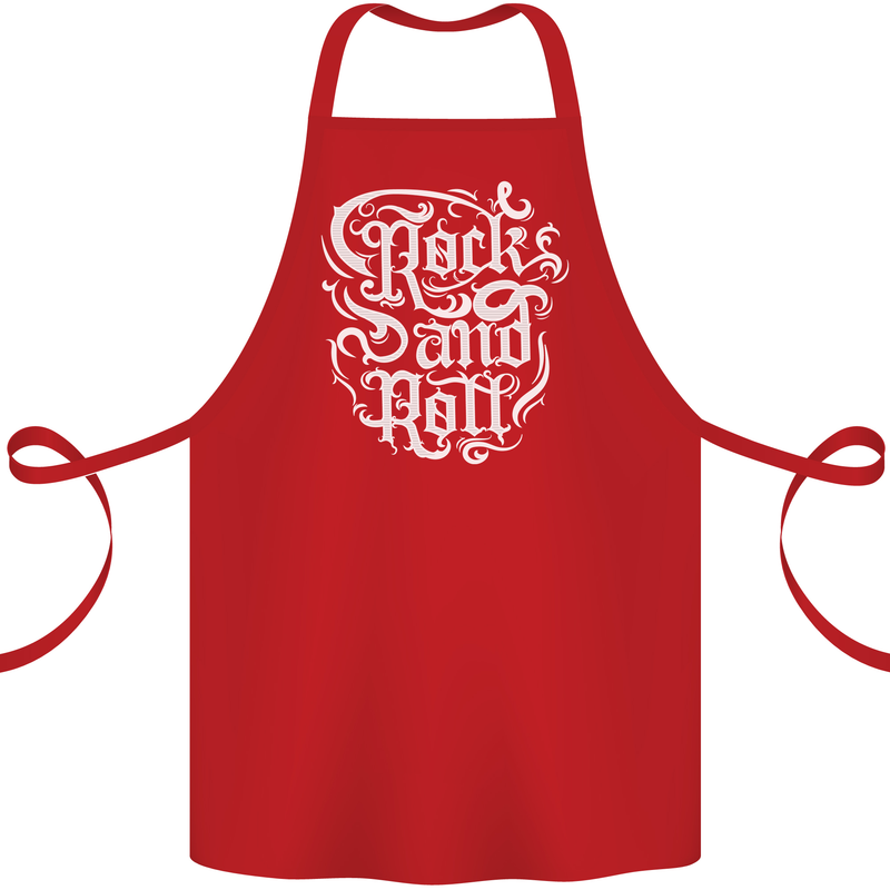 Rock and Roll Guitar Music Cotton Apron 100% Organic Red