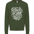 Rock and Roll Guitar Music Kids Sweatshirt Jumper Forest Green