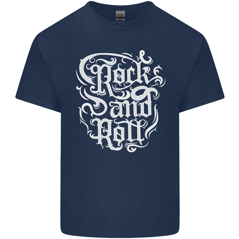 Rock and Roll Guitar Music Kids T-Shirt Childrens Navy Blue