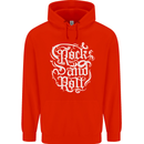 Rock and Roll Guitar Music Mens 80% Cotton Hoodie Bright Red