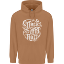 Rock and Roll Guitar Music Mens 80% Cotton Hoodie Caramel Latte