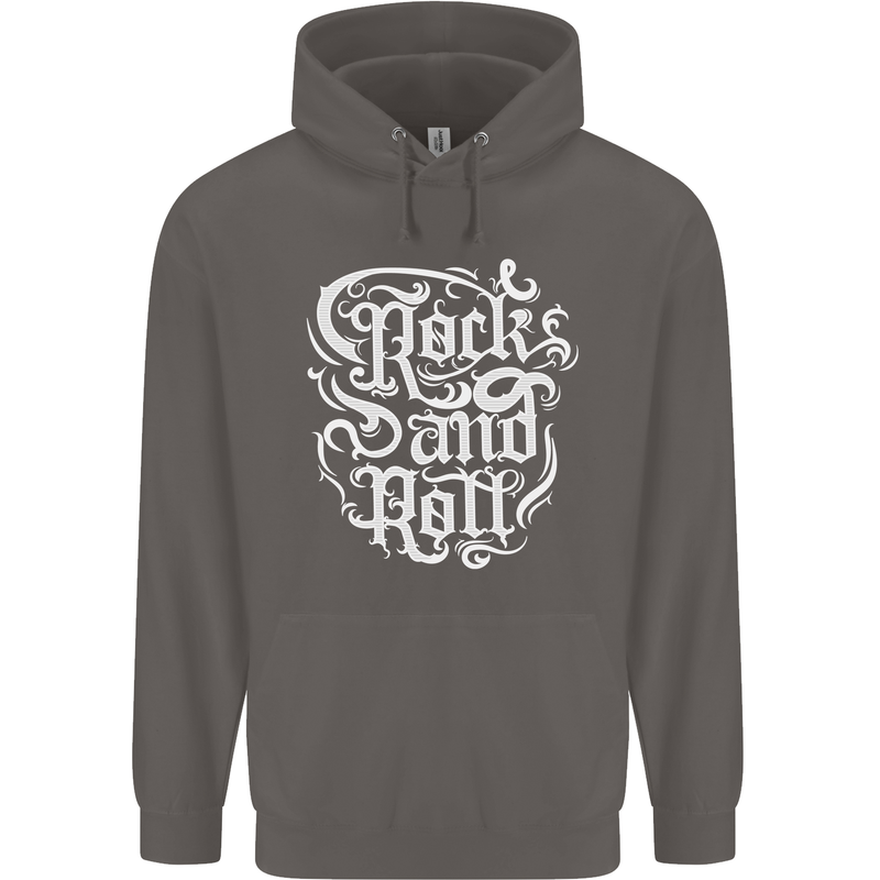 Rock and Roll Guitar Music Mens 80% Cotton Hoodie Charcoal
