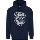 Rock and Roll Guitar Music Mens 80% Cotton Hoodie Navy Blue