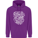 Rock and Roll Guitar Music Mens 80% Cotton Hoodie Purple