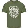 Rock and Roll Guitar Music Mens Cotton T-Shirt Tee Top Military Green