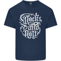 Rock and Roll Guitar Music Mens Cotton T-Shirt Tee Top Navy Blue