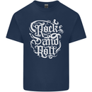 Rock and Roll Guitar Music Mens Cotton T-Shirt Tee Top Navy Blue