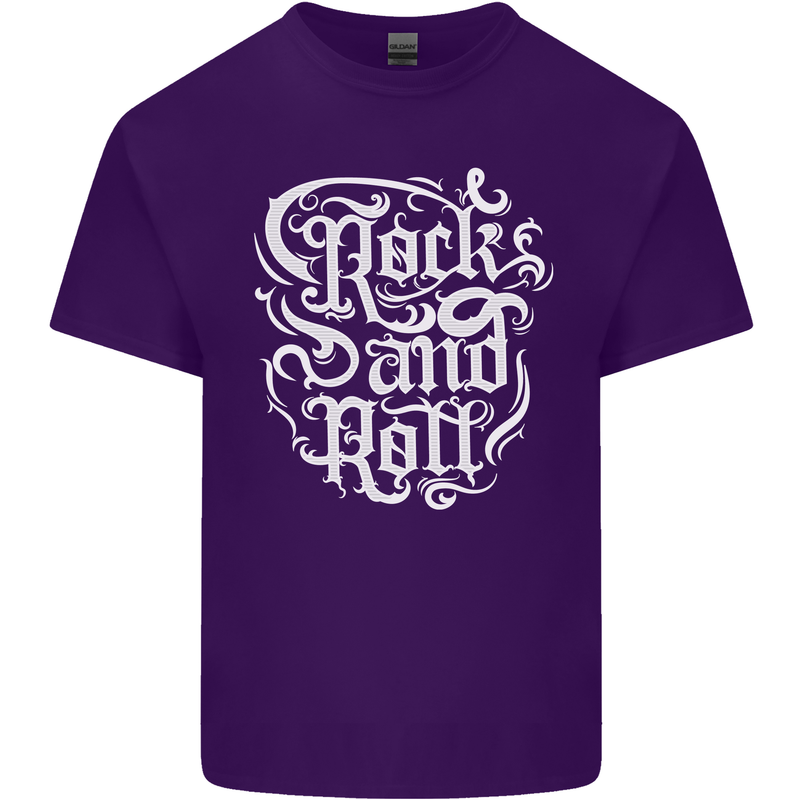 Rock and Roll Guitar Music Mens Cotton T-Shirt Tee Top Purple