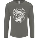 Rock and Roll Guitar Music Mens Long Sleeve T-Shirt Charcoal
