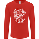 Rock and Roll Guitar Music Mens Long Sleeve T-Shirt Red