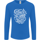 Rock and Roll Guitar Music Mens Long Sleeve T-Shirt Royal Blue