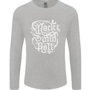 Rock and Roll Guitar Music Mens Long Sleeve T-Shirt Sports Grey