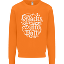 Rock and Roll Guitar Music Mens Sweatshirt Jumper Orange