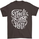 Rock and Roll Guitar Music Mens T-Shirt 100% Cotton Dark Chocolate
