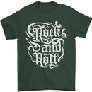 Rock and Roll Guitar Music Mens T-Shirt 100% Cotton Forest Green