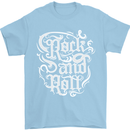 Rock and Roll Guitar Music Mens T-Shirt 100% Cotton Light Blue