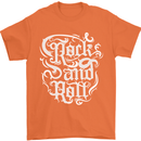 Rock and Roll Guitar Music Mens T-Shirt 100% Cotton Orange